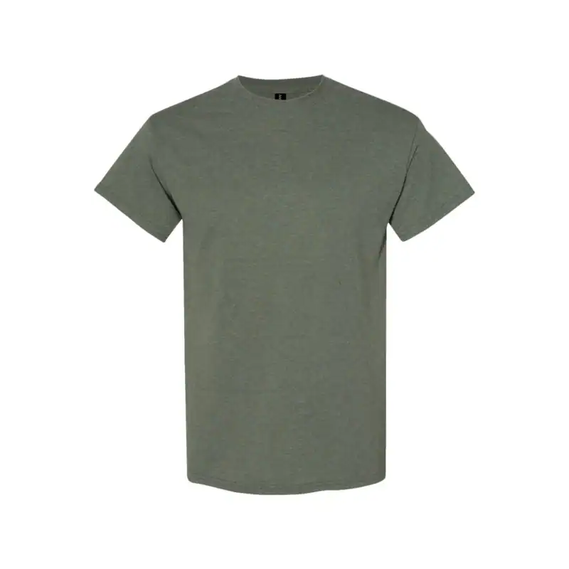 Heather Military Green Custom Heavyweight T-Shirt – Gildan 5000 | 100% Cotton Custom Print Tee