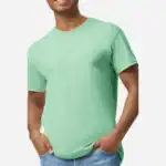 Mint Green Custom Heavyweight T-Shirt – Gildan 5000 | 100% Cotton Custom Print Tee shown on model