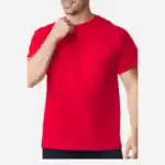 Red Custom Heavyweight T-Shirt – Gildan 5000 | 100% Cotton Custom Print Tee shown on model