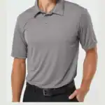 Graphite Augusta Short Sleeve Polo Shirt - Custom Embroidered Polos for Business and Team Uniforms shown on model