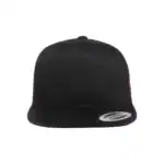 Black Custom Yupoong 6006 Five-Panel Trucker Hat – Flat Bill Snapback