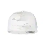 Multicam Alpine/ White Custom Yupoong 6006 Five-Panel Trucker Hat – Flat Bill Snapback