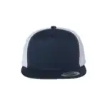 Navy/White Custom Yupoong 6006 Five-Panel Trucker Hat – Flat Bill Snapback