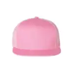 Pink Custom Yupoong 6006 Five-Panel Trucker Hat – Flat Bill Snapback
