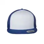 Royal/ White/ Royal Custom Yupoong 6006 Five-Panel Trucker Hat – Flat Bill Snapback