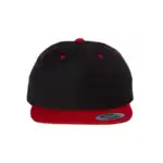 Black/ Red Custom Flat Bill Snapback Hat – YP Classics 6089M High-Profile Cap