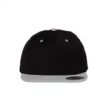 Black/ Silver Custom Flat Bill Snapback Hat – YP Classics 6089M High-Profile Cap