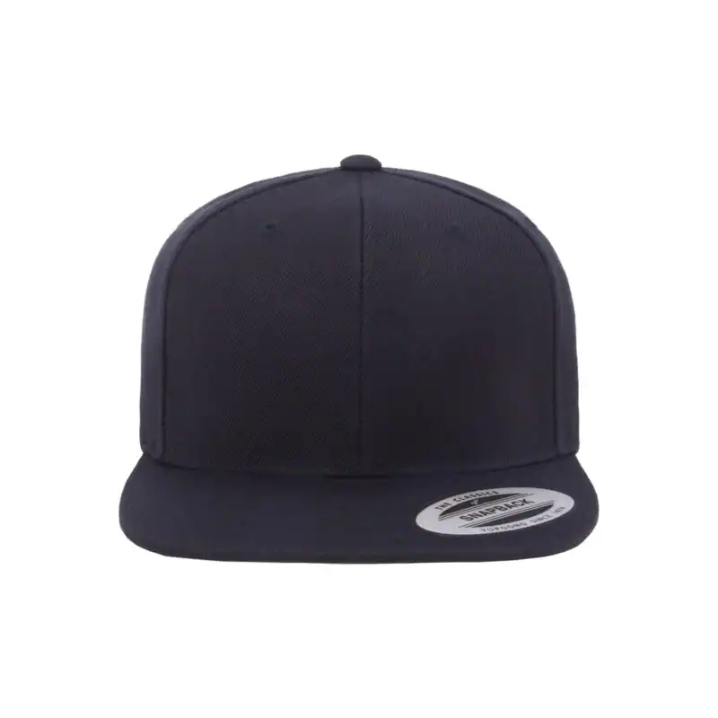 Dark Navy Custom Flat Bill Snapback Hat – YP Classics 6089M High-Profile Cap