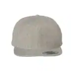 Heather Grey Custom Flat Bill Snapback Hat – YP Classics 6089M High-Profile Cap