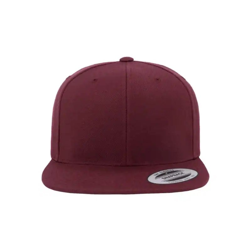 custom flat bill snapback hat – Maroon – C6089M