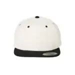 custom flat bill snapback hat – Natural/ Black – C6089M
