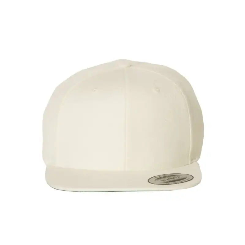 custom flat bill snapback hat – Natural – C6089M