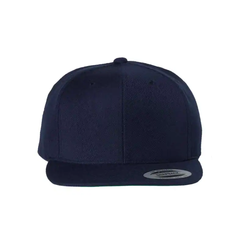 Navy Custom Flat Bill Snapback Hat – YP Classics 6089M High-Profile Cap