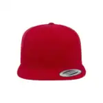 Red Custom Flat Bill Snapback Hat – YP Classics 6089M High-Profile Cap