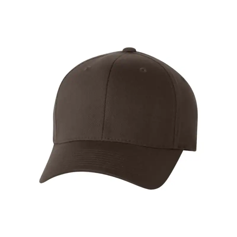 Brown Custom Flexfit Hat – Embroidered Flexfit 6277 Cotton Blend Cap with Business Logo