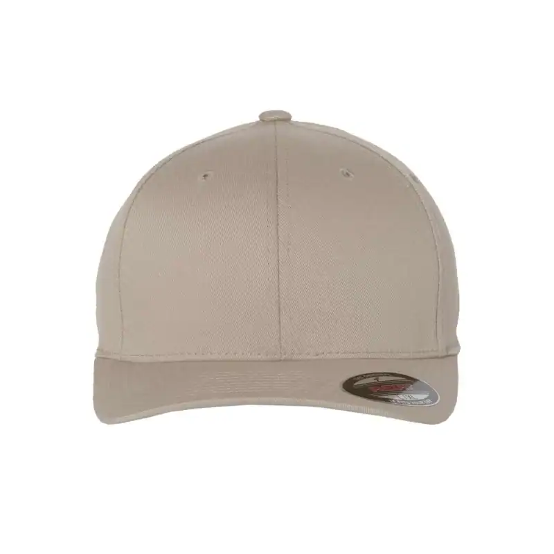 Khaki Custom Flexfit Hat – Embroidered Flexfit 6277 Cotton Blend Cap with Business Logo