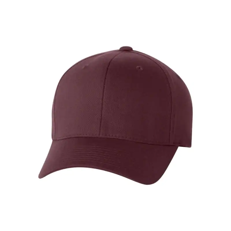 Maroon Custom Flexfit Hat – Embroidered Flexfit 6277 Cotton Blend Cap with Business Logo