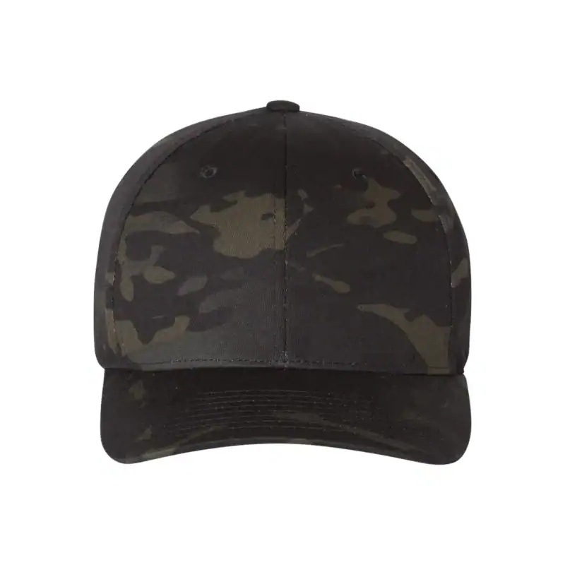 Multicam Black Custom Flexfit Hat – Embroidered Flexfit 6277 Cotton Blend Cap with Business Logo