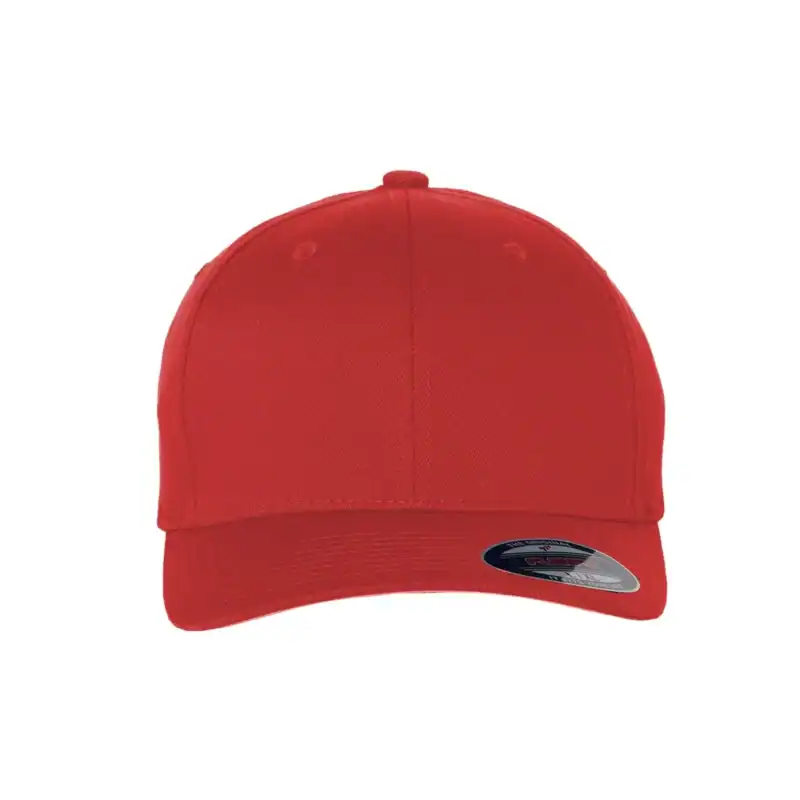 Red Custom Flexfit Hat – Embroidered Flexfit 6277 Cotton Blend Cap with Business Logo