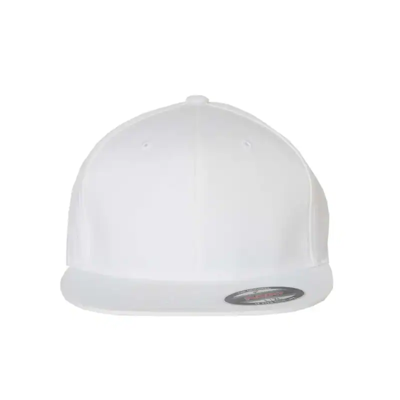 White Flexfit Pro-Baseball On Field Cap – Flat Bill Fitted