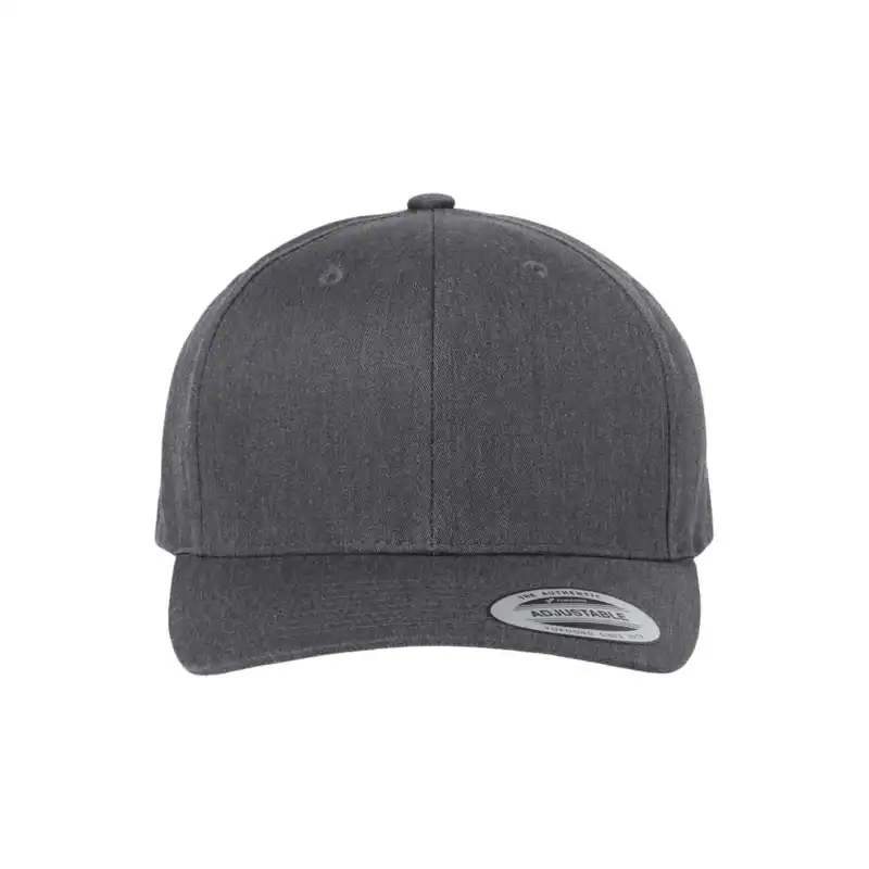 Dark Heather Grey Custom Snapback Hat – Yupoong Classic Embroidered Snapback Cap for Business Branding