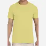 Custom Gildan 64000 T-Shirt – Cornsilk – on model – C64000