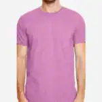 Custom Gildan 64000 T-Shirt – Heather Radiant Orchid – on model – C64000