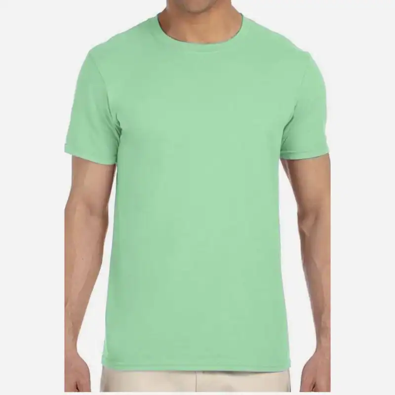 Custom Gildan 64000 T-Shirt – Mint Green – on model – C64000