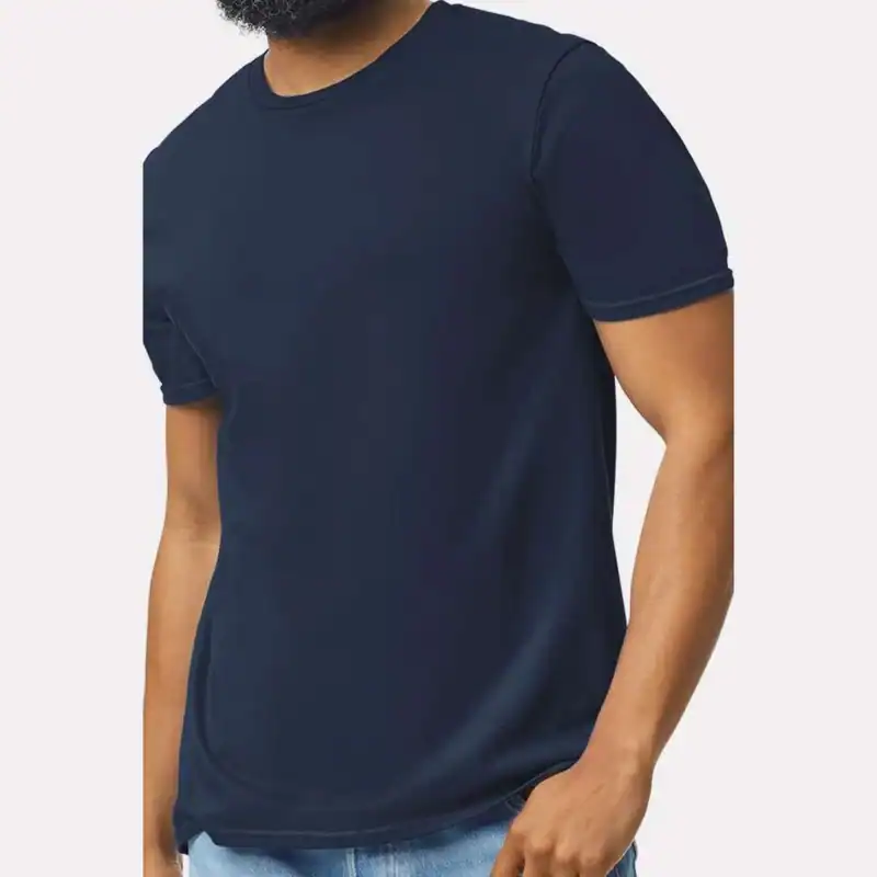 Custom Gildan 64000 T-Shirt – Navy – on model – C64000