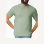 Custom Gildan 64000 T-Shirt – Sage – on model – C64000