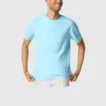 Custom Gildan 64000 T-Shirt – Sky – on model – C64000