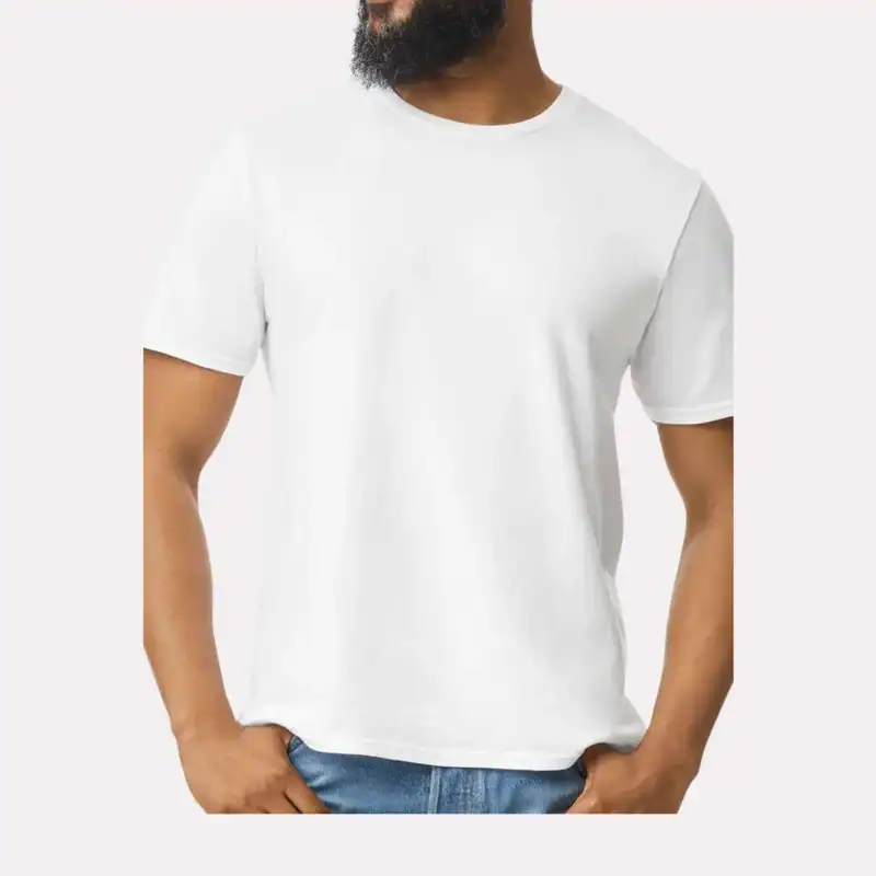 Custom Gildan 64000 T-Shirt – White – on model – C64000