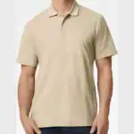 Sand Custom Embroidered Polo Shirt – Gildan Softstyle® Adult Pique Polo 64800 shown on model
