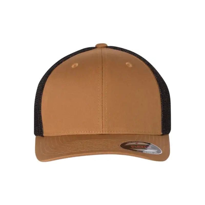 Caramel/ Black Flexfit 6511 Trucker Fitted Hat – Ultimate Comfort and Style