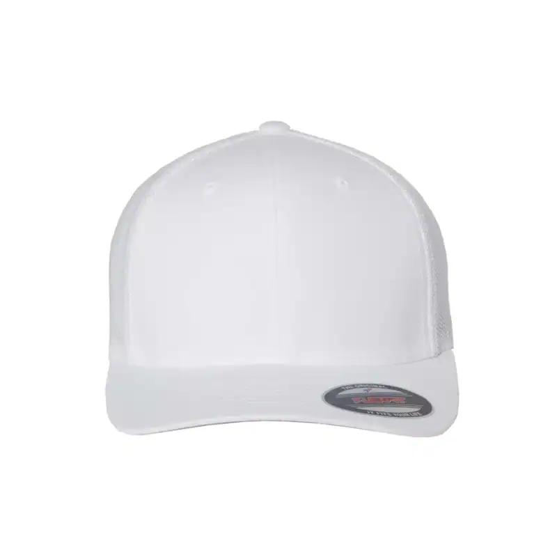 White Flexfit 6511 Trucker Fitted Hat – Ultimate Comfort and Style