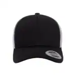 Black/White Custom Embroidered Snapback Hat – Yupoong Six-Panel Trucker Cap with Logo
