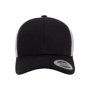 Black/White Custom Embroidered Snapback Hat – Yupoong Six-Panel Trucker Cap with Logo