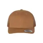 Caramel Custom Embroidered Snapback Hat – Yupoong Six-Panel Trucker Cap with Logo