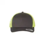 Charcoal/Neon Green Custom Embroidered Snapback Hat – Yupoong Six-Panel Trucker Cap with Logo