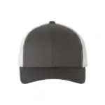 Charcoal/ White Custom Embroidered Snapback Hat – Yupoong Six-Panel Trucker Cap with Logo