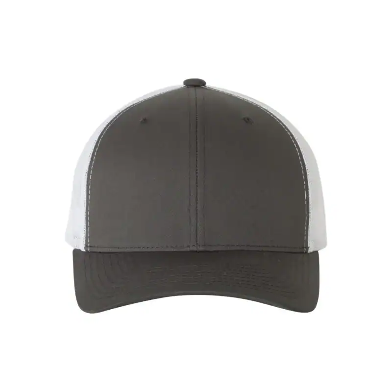 Charcoal/ White Custom Embroidered Snapback Hat – Yupoong Six-Panel Trucker Cap with Logo