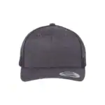 Dark Heather Grey Custom Embroidered Snapback Hat – Yupoong Six-Panel Trucker Cap with Logo