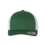 Evergreen/ White Custom Embroidered Snapback Hat – Yupoong Six-Panel Trucker Cap with Logo