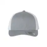 Heather Grey/ White Custom Embroidered Snapback Hat – Yupoong Six-Panel Trucker Cap with Logo