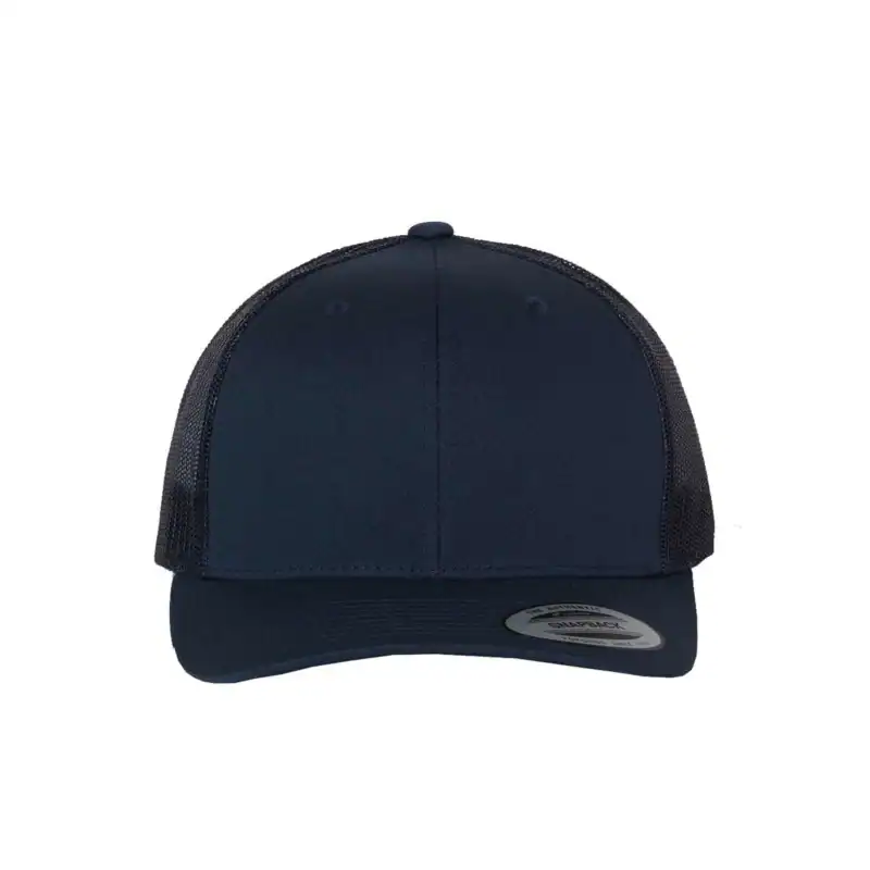 Navy Custom Embroidered Snapback Hat – Yupoong Six-Panel Trucker Cap with Logo
