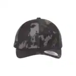 Poseidon Black Custom Embroidered Snapback Hat – Yupoong Six-Panel Trucker Cap with Logo