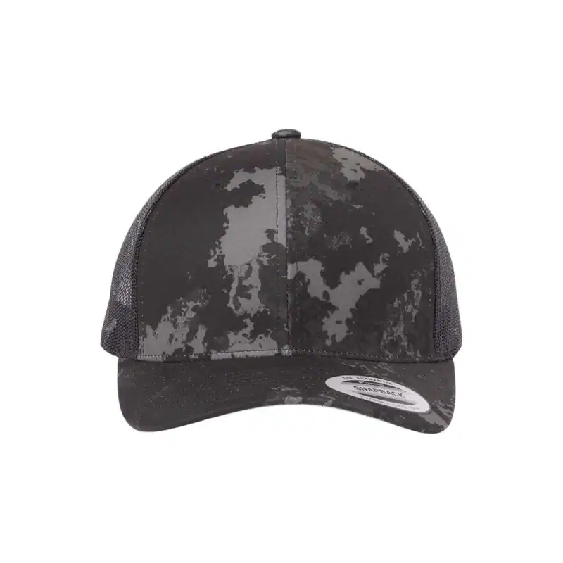 Poseidon Black Custom Embroidered Snapback Hat – Yupoong Six-Panel Trucker Cap with Logo