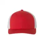 Red/White Custom Embroidered Snapback Hat – Yupoong Six-Panel Trucker Cap with Logo