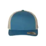 Steel Blue/ Silver Custom Embroidered Snapback Hat – Yupoong Six-Panel Trucker Cap with Logo
