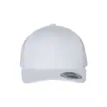 White Custom Embroidered Snapback Hat – Yupoong Six-Panel Trucker Cap with Logo